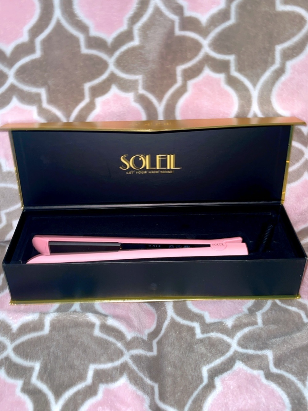 Soleil Soft Touch Flat Iron Hair Straightener - Pink